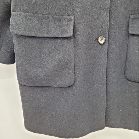 HP Bogner Vintage 80s Classic Black Cashmere Medium Length Overcoat Coat Jacket - Picture 8 of 11